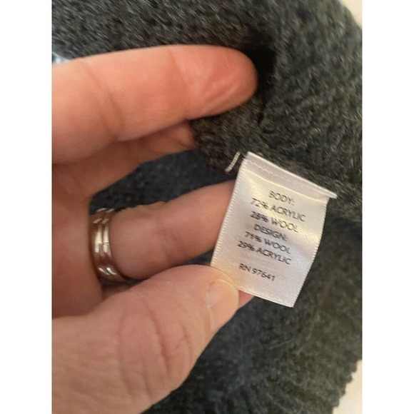 J JILL Wool Chunky Knit Southwestern Fair Isle Beaded Cardigan Sweater Size XS - Picture 13 of 14